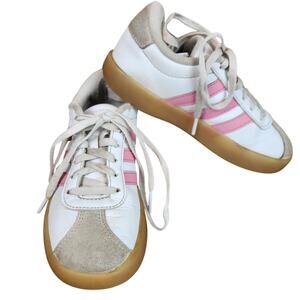 Adidas VL Court 3.0 Sneaker Kids US 12.5 White/Pink, H2(B225T)